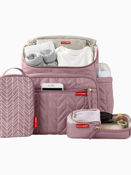 Skip Hop Diaper Bag Backpack Bundle Forma Multi-Function Travel Mauve Mist NEW main image 9
